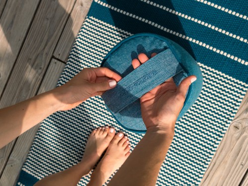 Article de Yoga Bolster de yoga Cylindrique en Chambray de coton biologique - Épeautre Bleu chambray