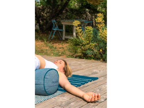 Article de Yoga Bolster de yoga Cylindrique en Chambray de coton biologique - Épeautre Bleu chambray