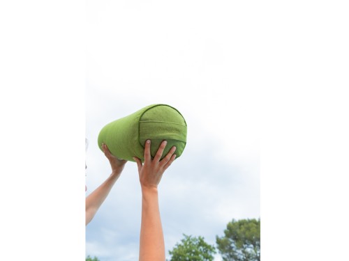 Bolster de yoga Cylindrique en Chambray de coton biologique - Épeautre Vert chambray