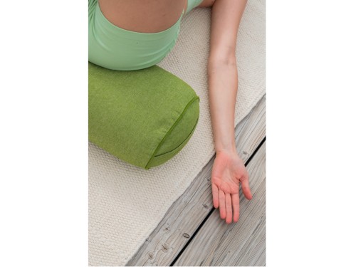 Article de Yoga Bolster de yoga Cylindrique en Chambray de coton biologique - Épeautre Vert chambray