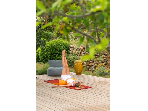 Article de Yoga Bolster de yoga Cylindrique en Chambray de coton biologique - Épeautre Safran chambray