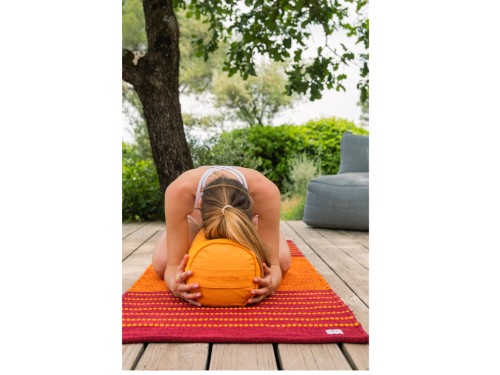 Article de Yoga Bolster de yoga Cylindrique en Chambray de coton biologique - Épeautre Safran chambray