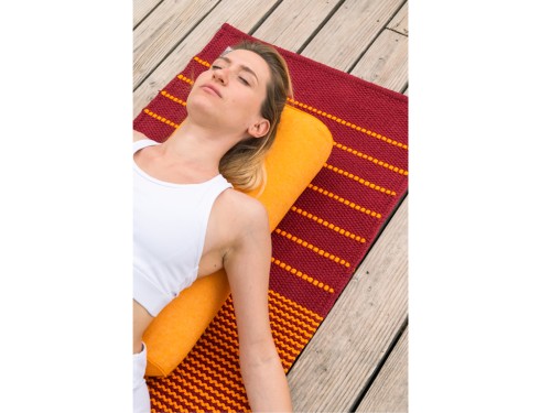 Article de Yoga Bolster de yoga Ovale en Chambray de coton biologique - Épeautre Safran chambray