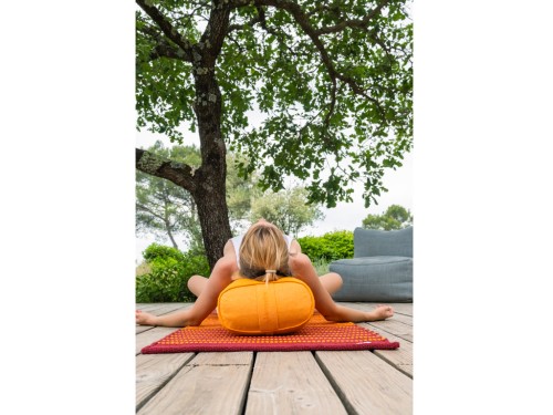 Article de Yoga Bolster de yoga Ovale en Chambray de coton biologique - Épeautre Safran chambray