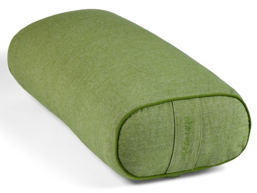 Bolster de yoga Ovale en Chambray de coton biologique - Épeautre Vert chambray