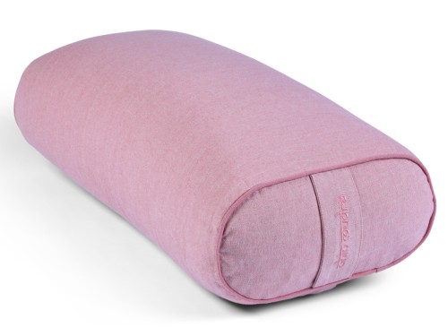 Bolster de yoga Ovale en Chambray de coton biologique - Épeautre Rose chambray