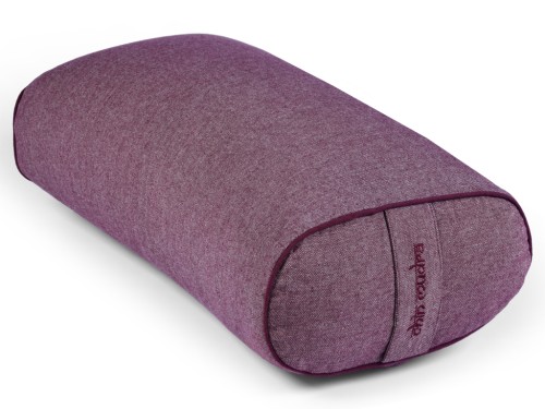 Bolster de yoga Ovale en Chambray de coton biologique - Épeautre Prune chambray