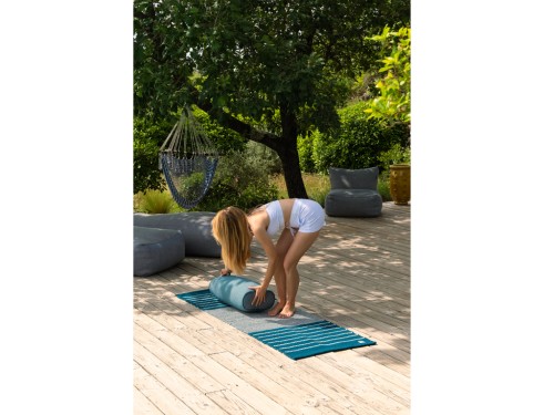 Article de Yoga Bolster de yoga Ovale en Chambray de coton biologique - Épeautre Bleu chambray