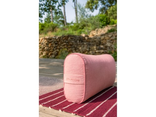 Bolster de yoga Ovale en Chambray de coton biologique - Épeautre Rose chambray