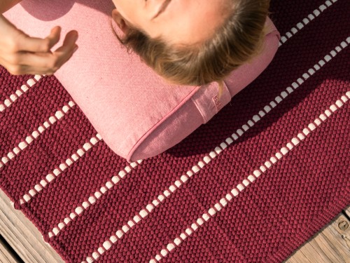 Article de Yoga Bolster de yoga Ovale en Chambray de coton biologique - Épeautre Rose chambray