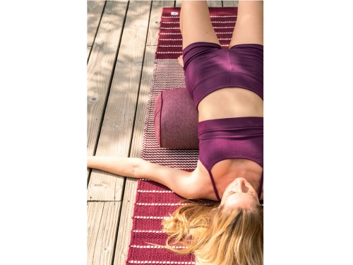 Article de Yoga Bolster de yoga Ovale en Chambray de coton biologique - Épeautre Prune chambray