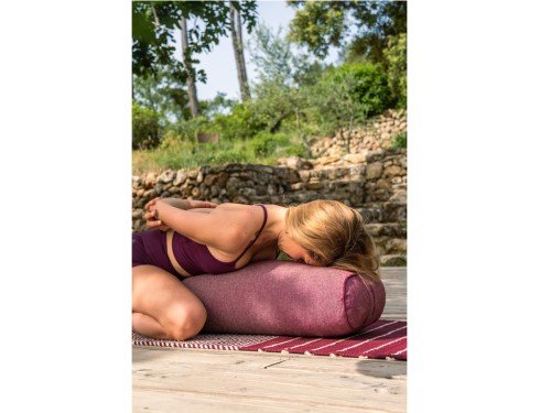 Article de Yoga Bolster de yoga Ovale en Chambray de coton biologique - Épeautre Prune chambray