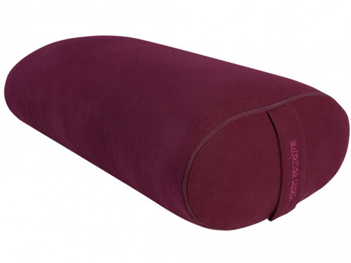 Bolster de yoga Ovale EPEAUTRE 100 % coton Bio 60 cm x15 cm x 30 cm Prune