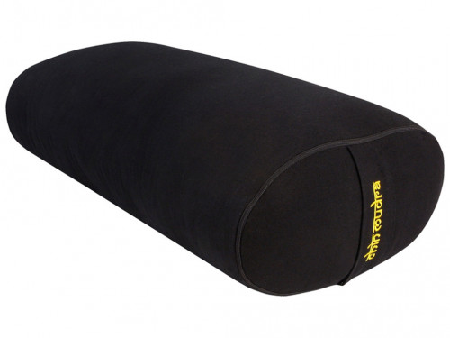 Bolster de yoga Ovale EPEAUTRE 100 % coton Bio 60 cm x15 cm x 30 cm Noir