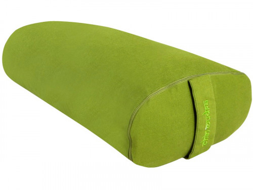 Article de Yoga Bolster de yoga Ovale KAPOK 100 % coton Bio 60 cm x15 cm x 30 cm Vert