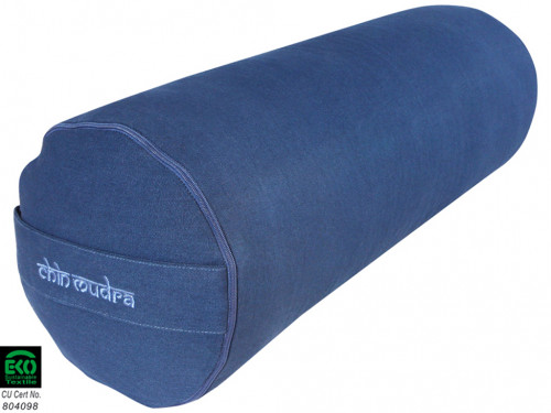 Article de Yoga Bolster de yoga XL 100 % coton Bio 76 cm x 25 cm Blue