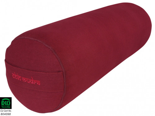 Bolster de yoga XL 100 % coton Bio 76 cm x 25 cm Bordeaux