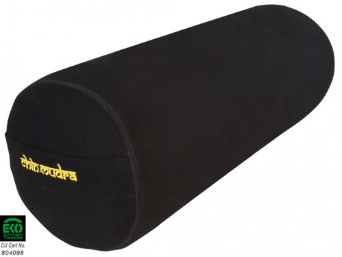 Bolster de yoga XL 100 % coton Bio 76 cm x 25 cm Noir