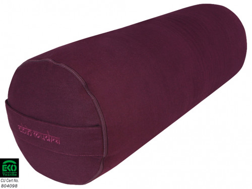 Bolster de yoga XL 100 % coton Bio 76 cm x 25 cm Prune