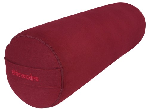 Bolster de yoga XL 100 % coton Bio 76 cm x 25 cm Bordeaux