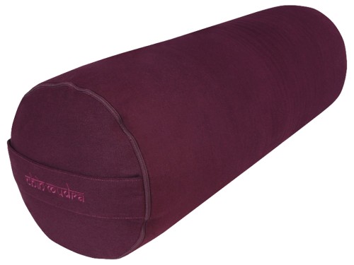 Bolster de yoga XL 100 % coton Bio 76 cm x 25 cm Prune