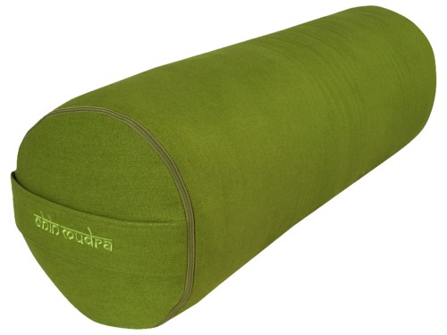 Bolster de yoga XL 100 % coton Bio 76 cm x 25 cm Vert