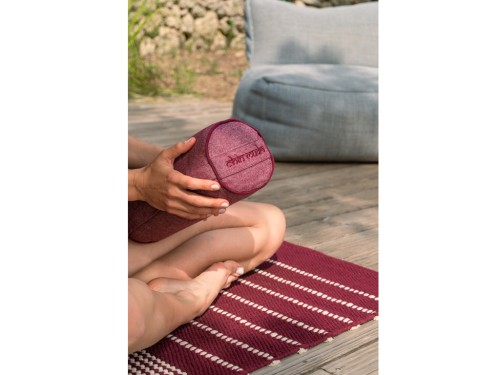 Article de Yoga Bolster Mini Cylindrique en Chambray de coton biologique - Épeautre Prune chambray