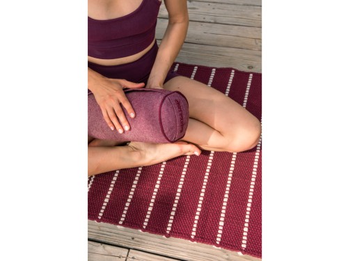 Article de Yoga Bolster Mini Cylindrique en Chambray de coton biologique - Épeautre Prune chambray