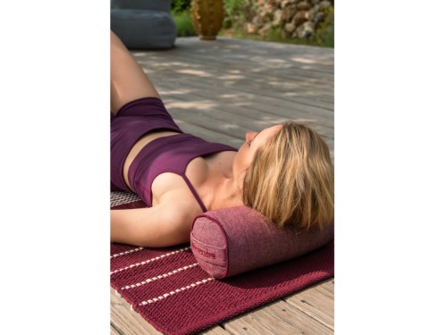 Article de Yoga Bolster Mini Cylindrique en Chambray de coton biologique - Épeautre Prune chambray