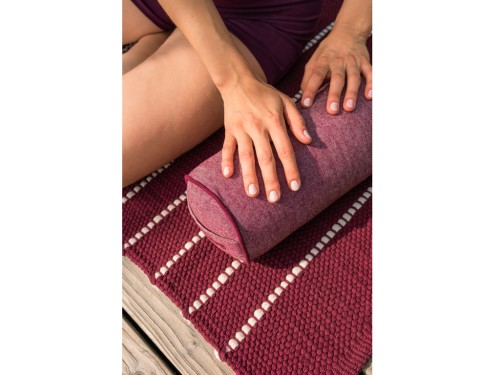 Article de Yoga Bolster Mini Cylindrique en Chambray de coton biologique - Épeautre Prune chambray