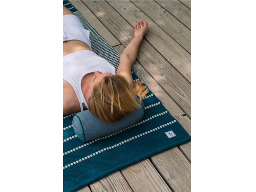 Article de Yoga Bolster Mini Cylindrique en Chambray de coton biologique - Épeautre Bleu chambray