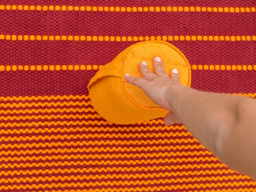 Article de Yoga Bolster Mini Cylindrique en Chambray de coton biologique - Épeautre Safran chambray