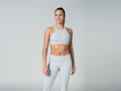 Brassière de Yoga studio - Coton Bio Gris - Fin de Serie
