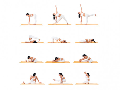 Article de Yoga Brique de yoga Eva - 23 x 15 x 7.6 cm Jaune Safran