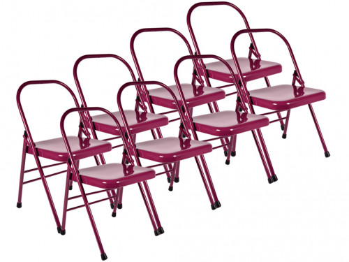 Chaise de Yoga Standard 1 Barre Prune Lot de 8