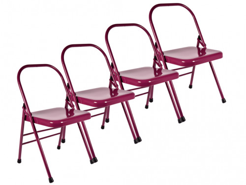 Chaise de Yoga Standard 1 Barre Prune Lot de 4