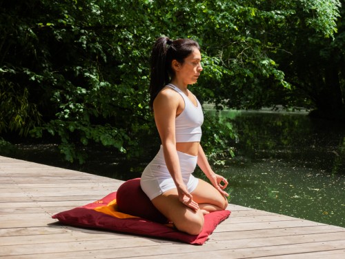 Article de Yoga Coussin de Méditation Moon 100% coton Bio Bordeaux