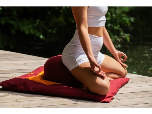 Article de Yoga Coussin de Méditation Moon 100% coton Bio Bordeaux