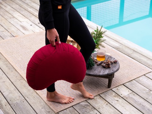 Article de Yoga Coussin de Méditation Moon 100% coton Bio Bordeaux
