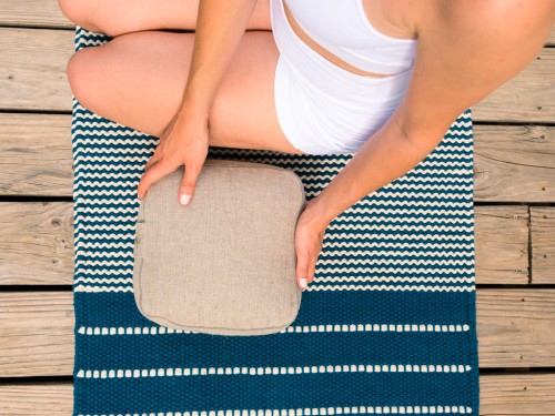 Article de Yoga Coussin de voyage carré en Chanvre naturel Bio Chanvre naturel