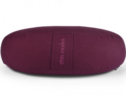 Article de Yoga Coussin Fuzen (demi-lune) 100% coton Bio Prune