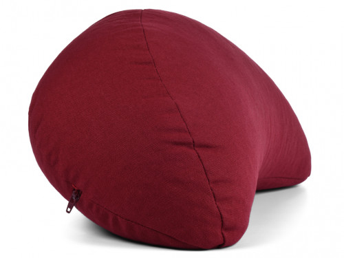 Article de Yoga Fuzen Kissen (Halbmond) 100 % Bio-Baumwolle Bordeaux