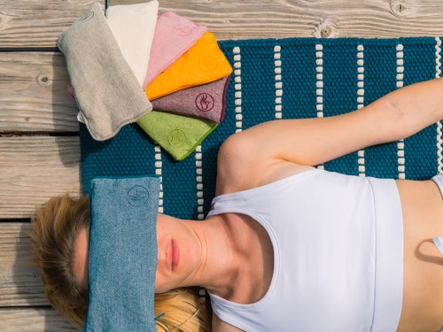 Article de Yoga Coussinet pour les Yeux coton Chambray et Lin Bio - Écru Écru