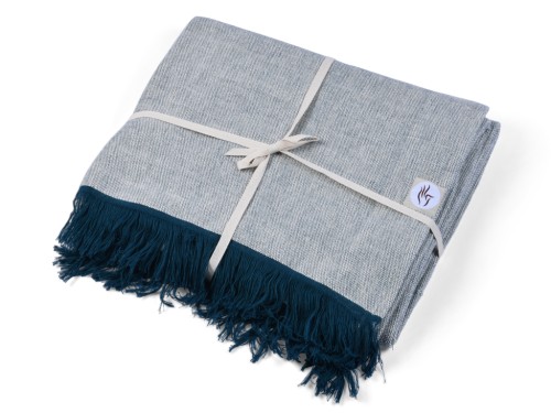 Couverture de méditation Chambray en Coton Bio - Bleu Coton Chambray Bleu