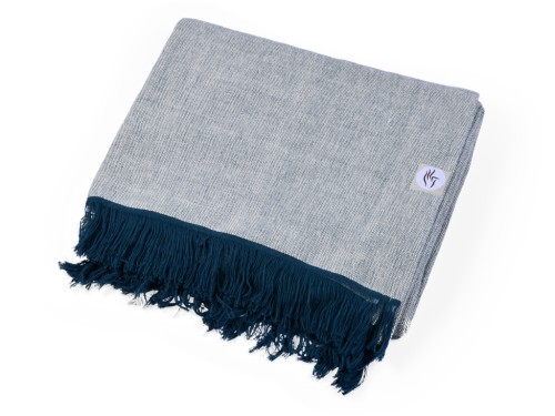 Couverture de méditation Chambray en Coton Bio - Bleu Coton Chambray Bleu