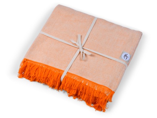 Couverture de méditation Chambray en Coton Bio - Orange safran Coton Chambray Orange