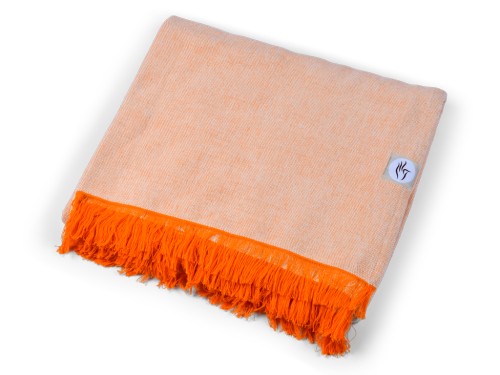 Couverture de méditation Chambray en Coton Bio - Orange safran Coton Chambray Orange