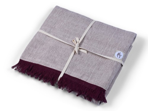 Couverture de méditation Chambray en Coton Bio - Prune Coton Chambray Prune