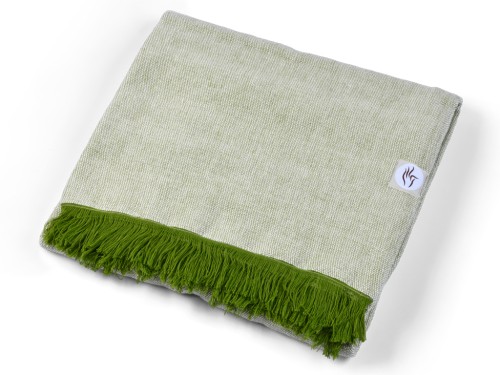 Couverture de méditation Chambray en Coton Bio - Vert Coton Chambray Vert