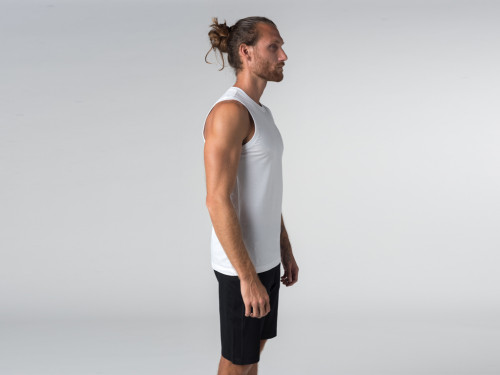 Article de Yoga Débardeur de yoga hommes - Coton bio Blanc - Fin de Serie